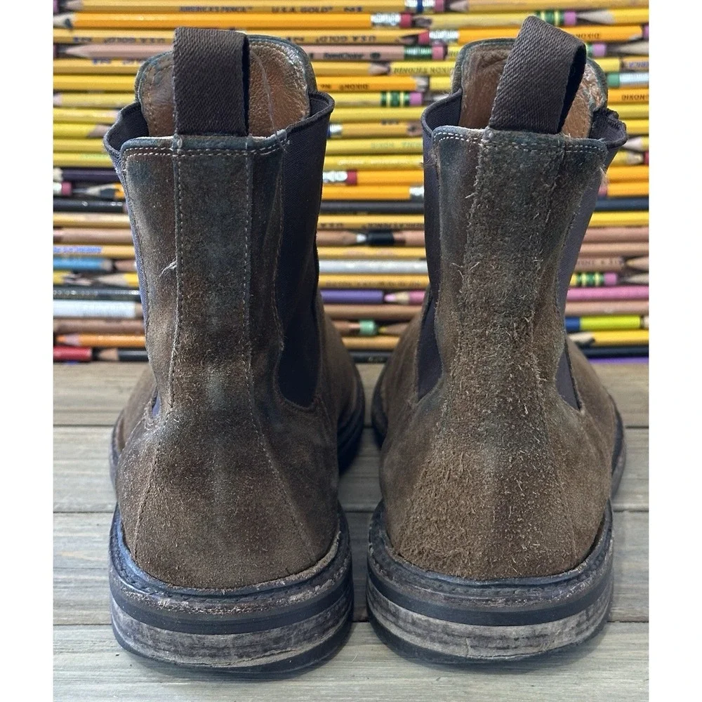 Frye Seth Suede Chelsea Boots Brown Preppy City Men's Size 9 D‎